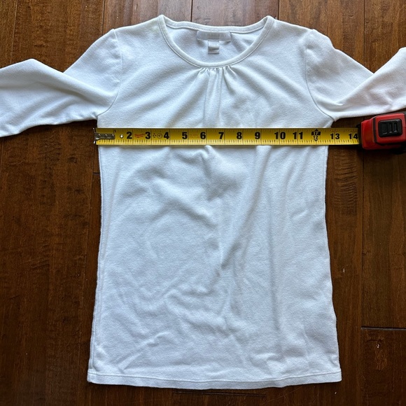 Burberry Girls Novacheck Cuff White Long Sleeve Tee T-Shirt Top Sz 10 - Picture 4 of 9
